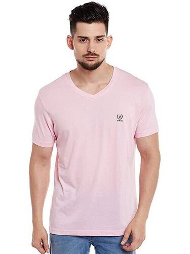 White Casual Wear Slim Fit Half Sleeve Round Neck Plain Cotton T