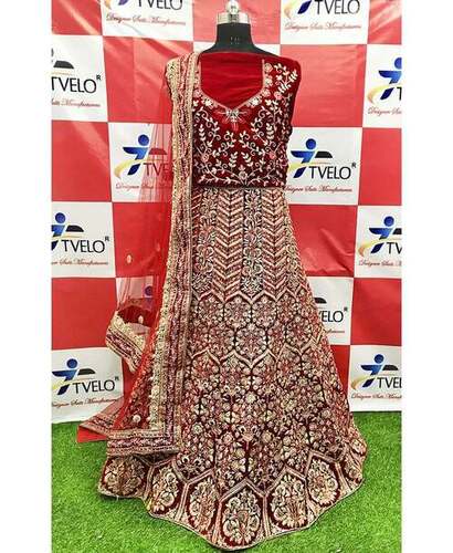 Ladies 100% Real Heavy Embroidery Jari Work Lehenga Choli