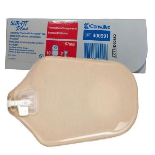 White 400991 Surfit Plus 57 Mm Convatec Urostomy Medical Pouch