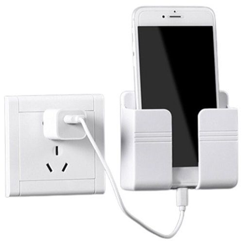 Plastic White Pack Of 2 Pcs Wall Mount Mobile Holder ( Pack Of 2 Units In Box), Size: Small