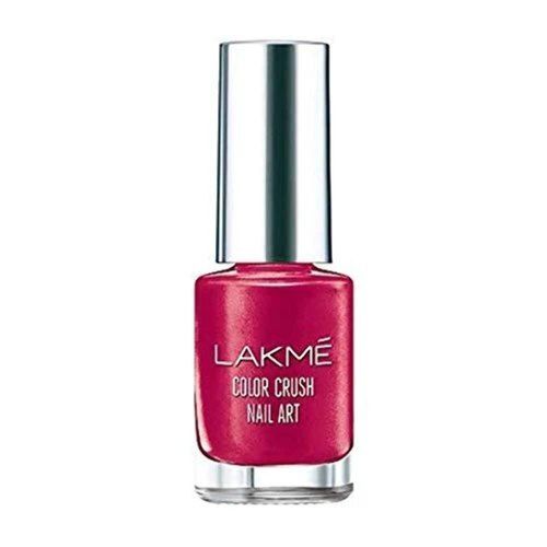 Lakme Color Crush M5 Burgundy Shimmery Matte Finish Nailart Nail Polish, 6 Ml