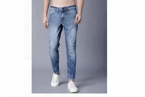 Party Wear Blue Easily Washable And Comfortable Stylish Plain Men'S Denim Jeans