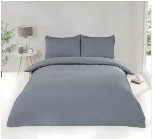 90 X 100 Inch Soft And Breathable Full Size Plain Cotton Grey Double Bed Sheet