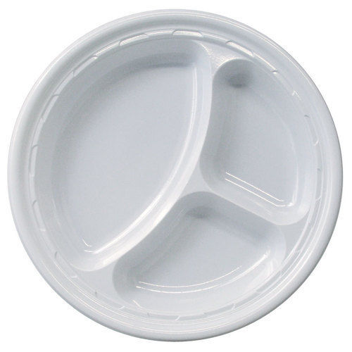 White Light Weight Disposable Round Plastic Plates For Parties And Events