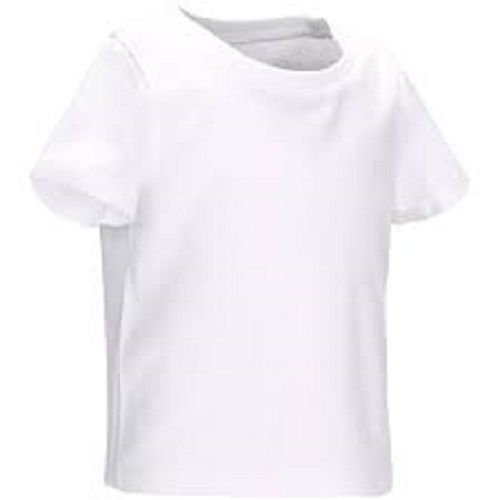 Skin Friendly White Cotton Short Sleeved T Shirt Age Group: Adults