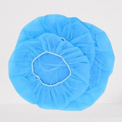 Sky Blue Non Woven Free Size Disposable Surgical Bouffant Cap Grade: Medical