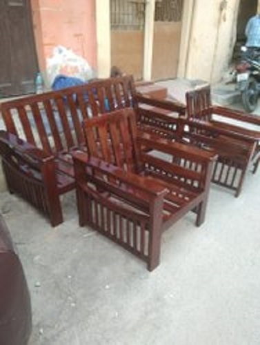 Solid Wooden Sofa Set With Cushion