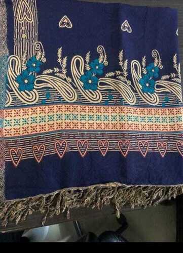 Dark Blue Warm Comfortable And Washable Printed Party Wear Woolen Ladies Shawls at Best Price in Ludhiana Sudarshan Textiles