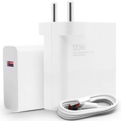 डिटैचेबल केबल के साथ 120 वॉट बार शेप व्हाइट मोबाइल चार्जर