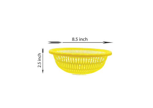 Yellow 8.5 X 2.5 Inch Round Plastic Fruit Basket