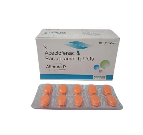 Aceclofenac And Paracetamol Tablets , 10x10 Tablets