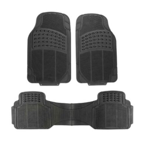 Black 42 Cm Width Long Lasting Rubber Car Floor Mat Set