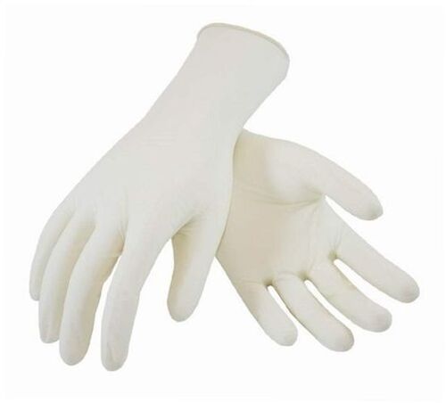 Full Finger White Latex Surgical Gloves For Medical Uses