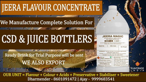 Jeera Soda Flavor Liquid Concentrate Csd And Juice Bottlers For Bottling Plant