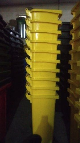 Cell Otto Dustbin With Wheels, Size: 120 Liters, Color: Yellow