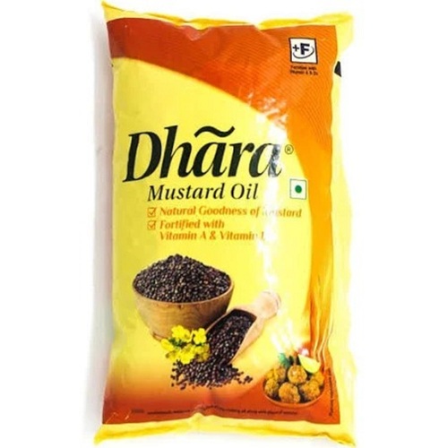 Pack Of 1 Liter Fortified With Vitamins Dhara Kachi Ghani Pure Mustard