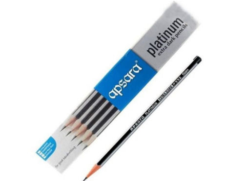 Pack Of 10 Pieces Black And Grey Wooden Body Apsara Extra Dark Platinum Pencils Veterinary Injectables