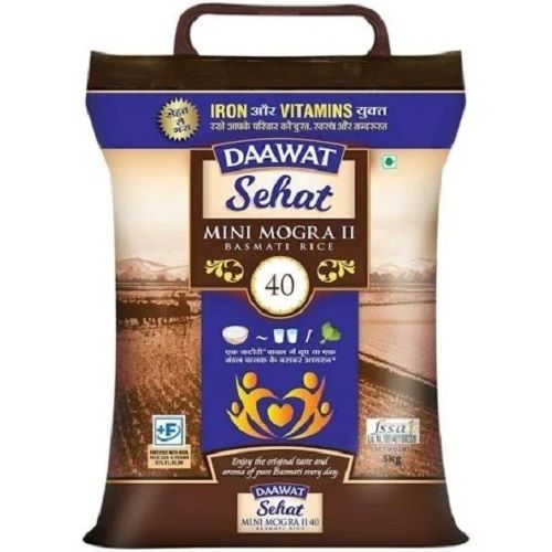 Pack Of 5 Kilogram Long Grain Dawat Mini Mogra White Basmati Rice