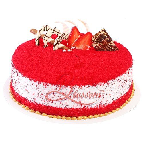 Round Redvelvet Red Velvet Cake For Birthday Parties