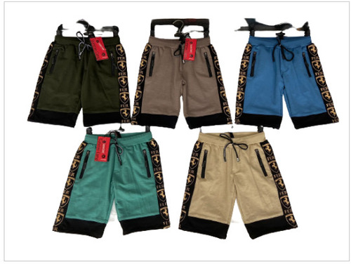 Cotton Capri Shorts - 40 Centimeter Length, Multi Color with Zippered Pockets | Comfortable Fit, Washable Design for Boys