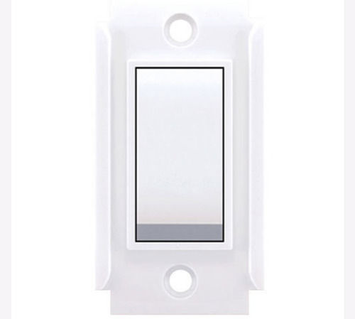 White 240 Voltage Rectangular 6 Ampere Polycarbonate Electric Modular Switch 