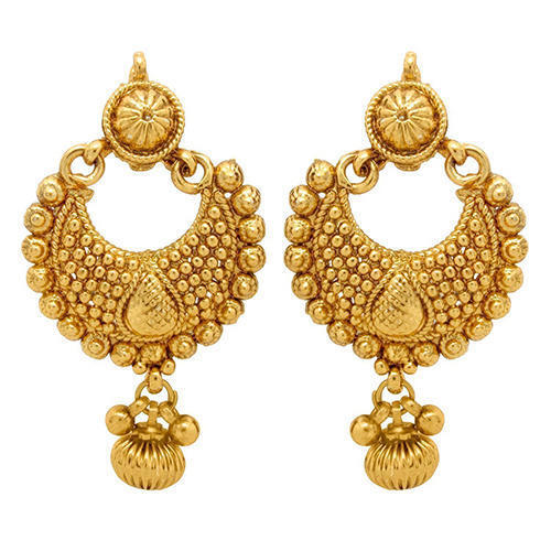 9.45 Gram Weight Ladies Round Gold Earring