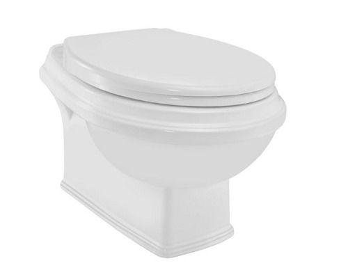 Durable And Easy To Clean White Ceramic Body Rimless Wall Hung Toilet Seat