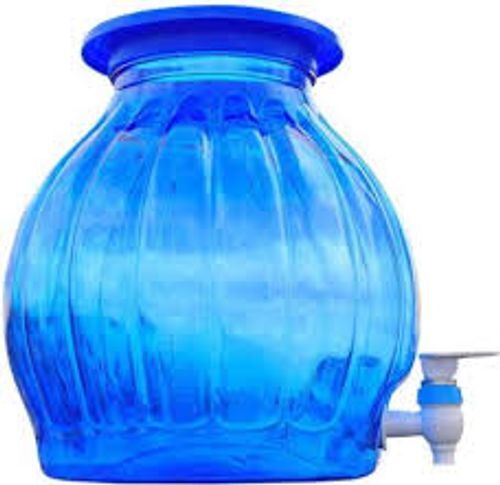 For Storing Water Oval Shaped Blue Plastic Water Jar With Tap