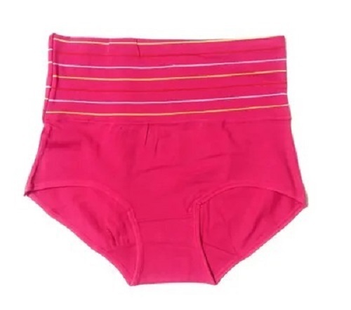 Ladies Slim Fit Stretchable Striped Polyester Hipster Pantie - Polyester All Sizes Pink | Moisture-Wicking Seamless Comfortable Waistband
