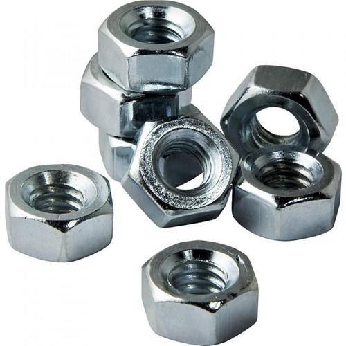 Silver Mild Steel Polished Round Edges Hex Nuts