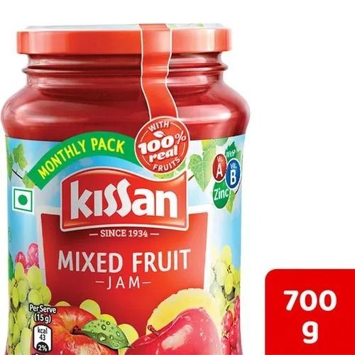 Pack Of 700 Grams Sweet And Delicious 100% Real Mixed Fruit Kissan Jam