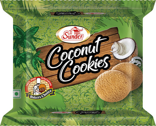 गोल आकार की कुरकुरी स्वादिष्ट स्वादिष्ट मीठी और कुरकुरी नारियल बिस्किट कुकीज़