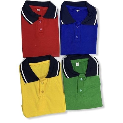 Short Sleeve Polo Neck Regular Fit Cotton School Uniform T-Shirts Age Group: 6-9