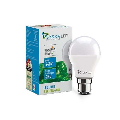 20 Watt Ceramic Body Cool Day White Light Syska Led Bulb