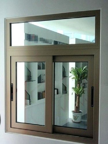 3 X 2 Feet Glossy Powder Coated And Rust Proof Brown Aluminum Sliding Windows