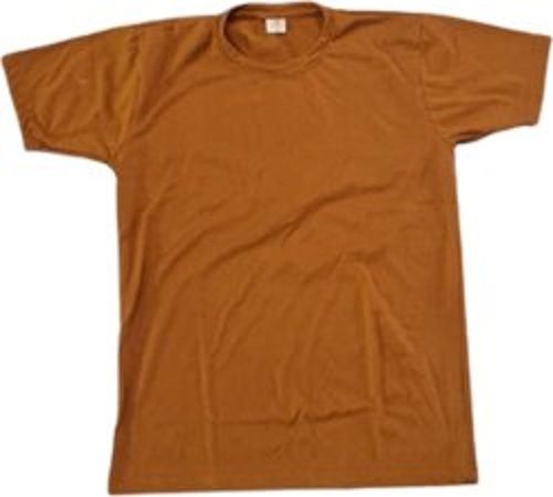 Dark Peach Half Sleeves Plain Round Men'S Cotton T Shirt