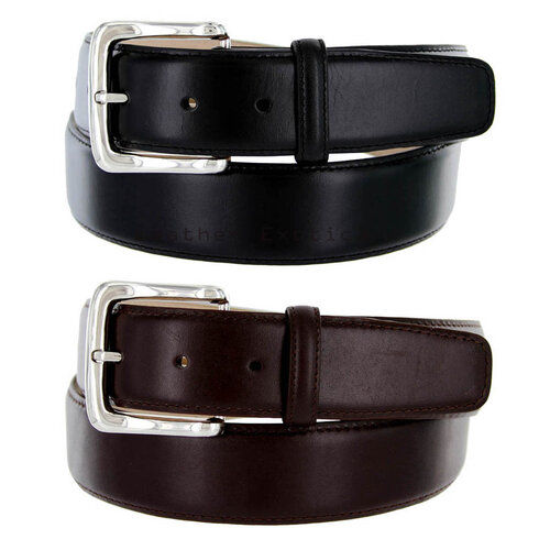 Mens Brown And Black Leather Fashion Belt For Formal Wear