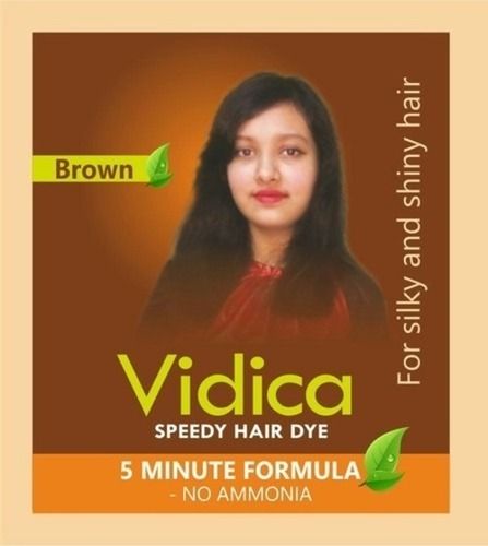 Pack Of 10 Pouches Silky Shiny Soft Brown No Amonia Vidica Hair Dye