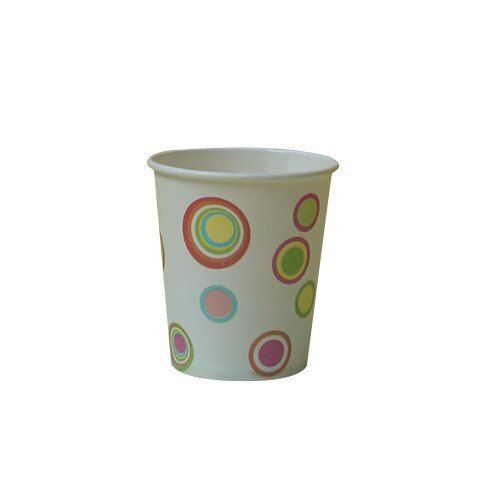 Recyclable And Eco-Friendly Printed White Disposable Paper Cups, Size 200 Ml 