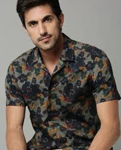 Short Sleeve With Standard Neckline Collar Stylish And Comfortable Printed Casual Wear Fancy Shirt