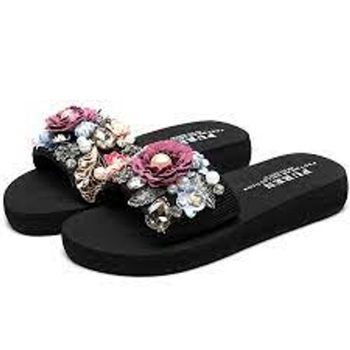 Stylish And Funky Trendy Pattern Smooth And Soft Grip Ladies Fancy Flip Flop - Cotton Upper, Size 7, Multicolour | Lightweight, Machine Washable, Cushioned Footbed, Non-Marking Rubber Outsole