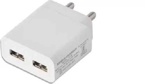 2 Ampere Current Long Lasting Plastic Body Erd Two Port Mobile Charger