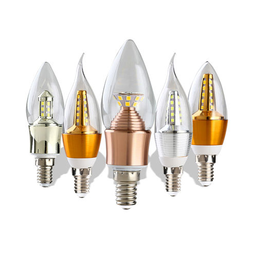 220V E14 E27 Candle Shape 3000K 6000K 3W LED Bulbs for Crystal Wall Pendant