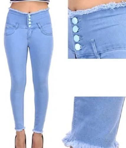Womens Denim Trousers Y2k Fashion Jeans Ripped Button High Waist Straight  Wide Leg Jeans Loose Casual Long Denim Pants(L,Blue) - Walmart.com