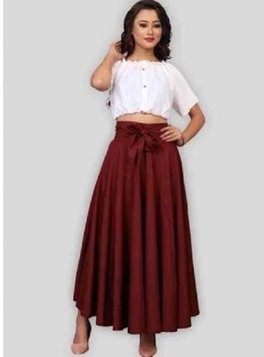 Long Skirt with Crop Top Western