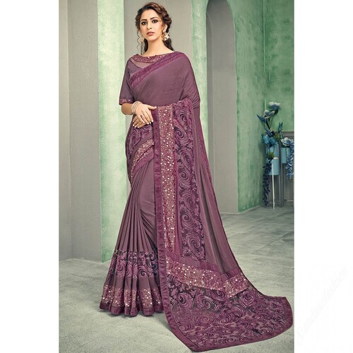 Fashionable Party Wear Saree with Appealing Look and Magnificent Designs