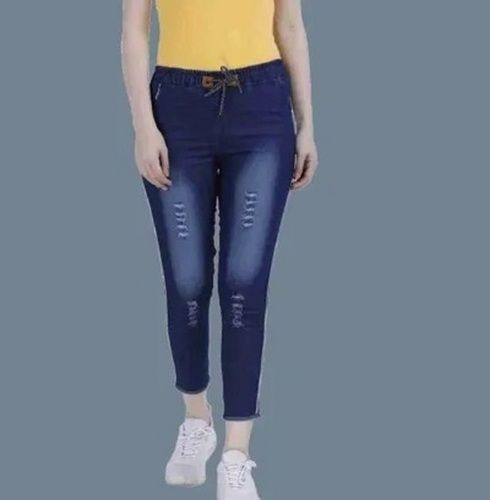 Ladies Plain Casual Wear Skin Friendly Ankle Length Regular Fit Denim Jeans