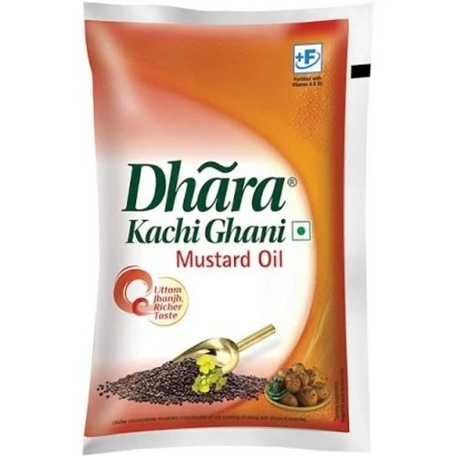 Pack Of 1 Liter Dhara Kachi Ghani Pure Mustard Oil With No Additives And Preservatives