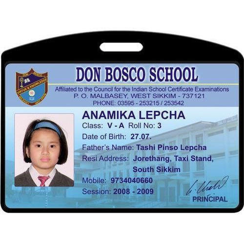 Plastic School Id Card