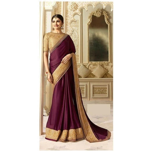 Party Wear Purple and Violet color Georgette fabric Saree : 1890167